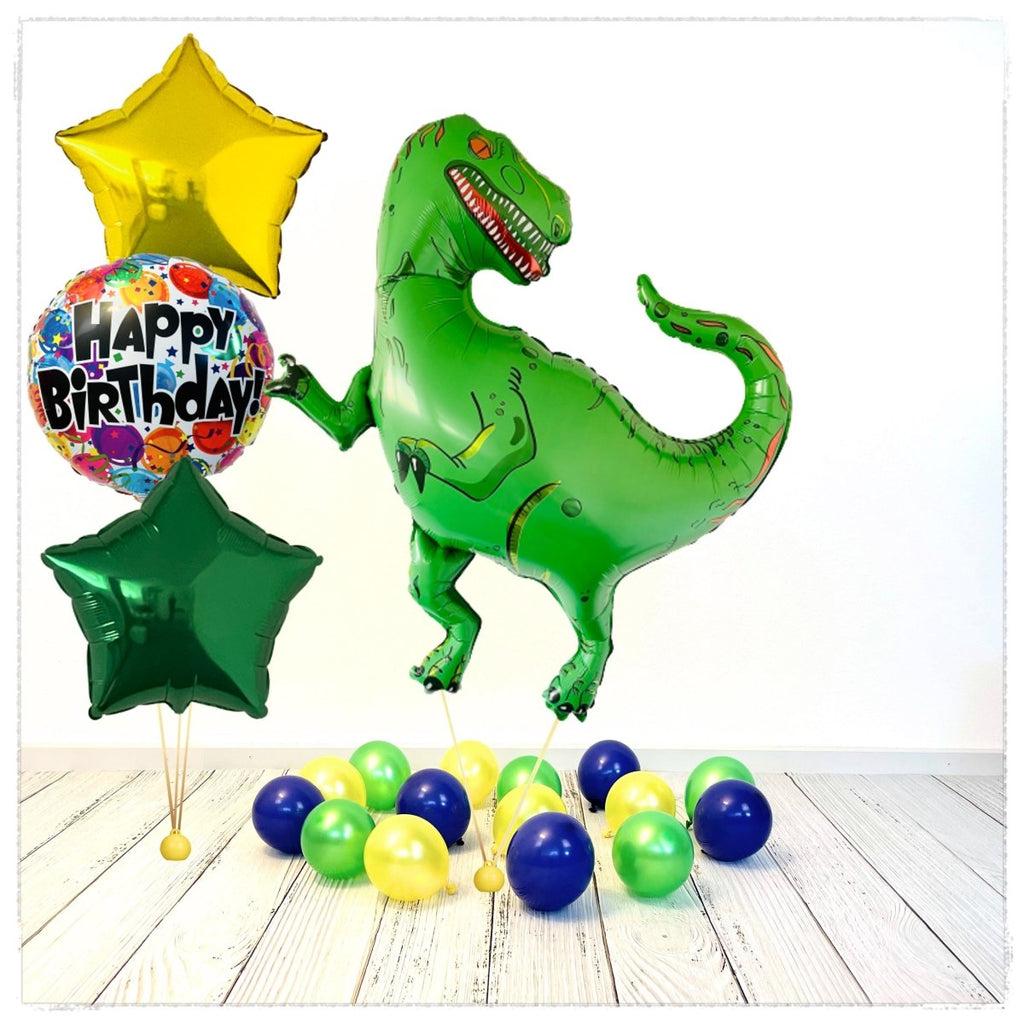 Dinosaurier Happy Birthday Ballon Bouquet (mit Helium gefüllt) - Animal Bouquet