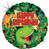 Ballon joyeux anniversaire dinosaure (rempli d'hélium) 