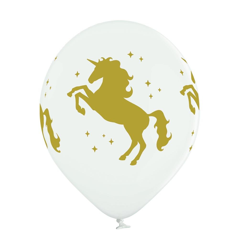 Einhorn gold Ballon - Latex bedruckt