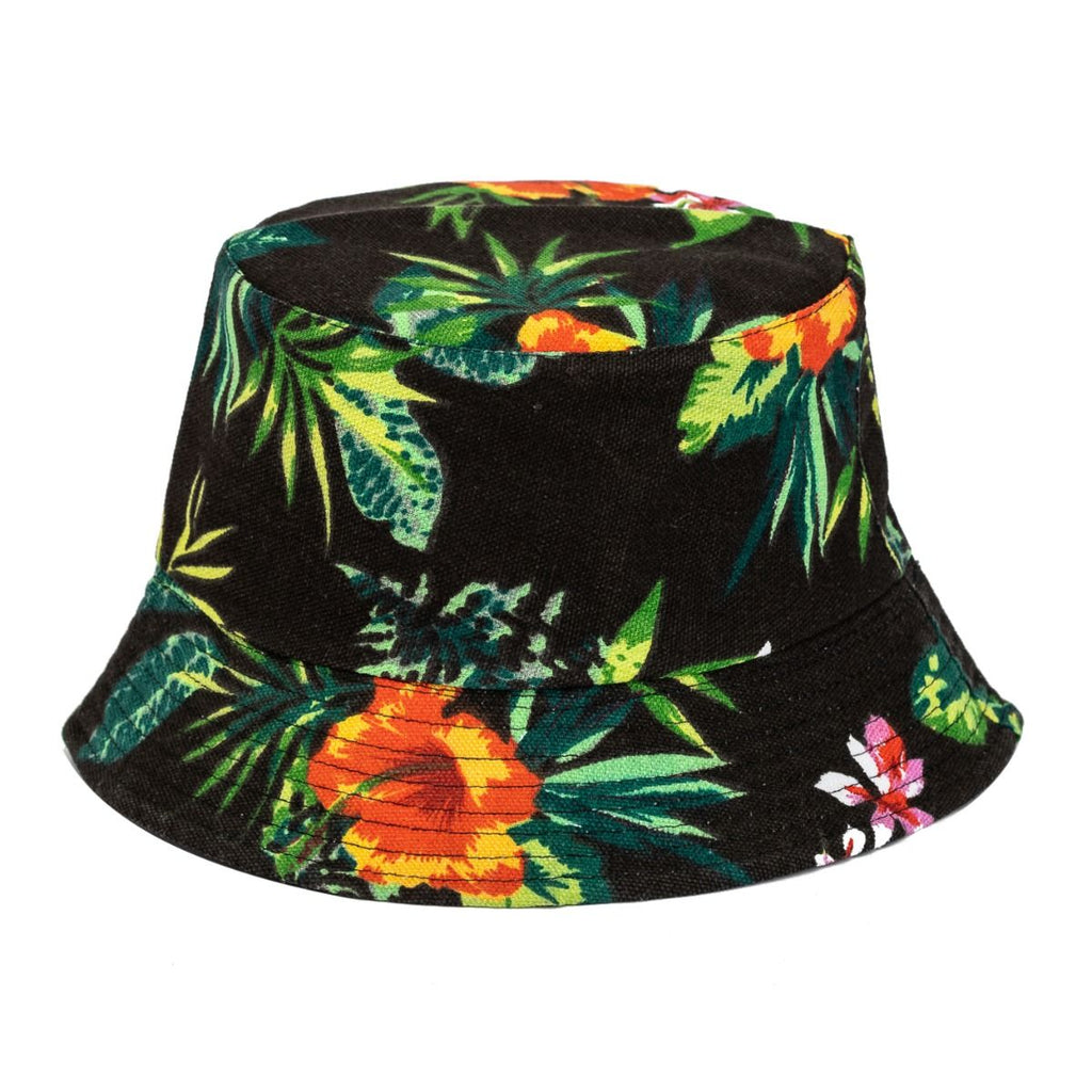 Fischer Hut - Bucket Hat - Hawaii mit Gelben Blumen - Bucket Hat