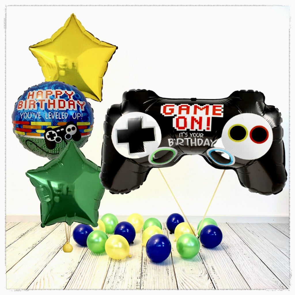Game Controller Happy Birthday Ballon Bouquet (mit Helium gefüllt) - Boys Bouquet