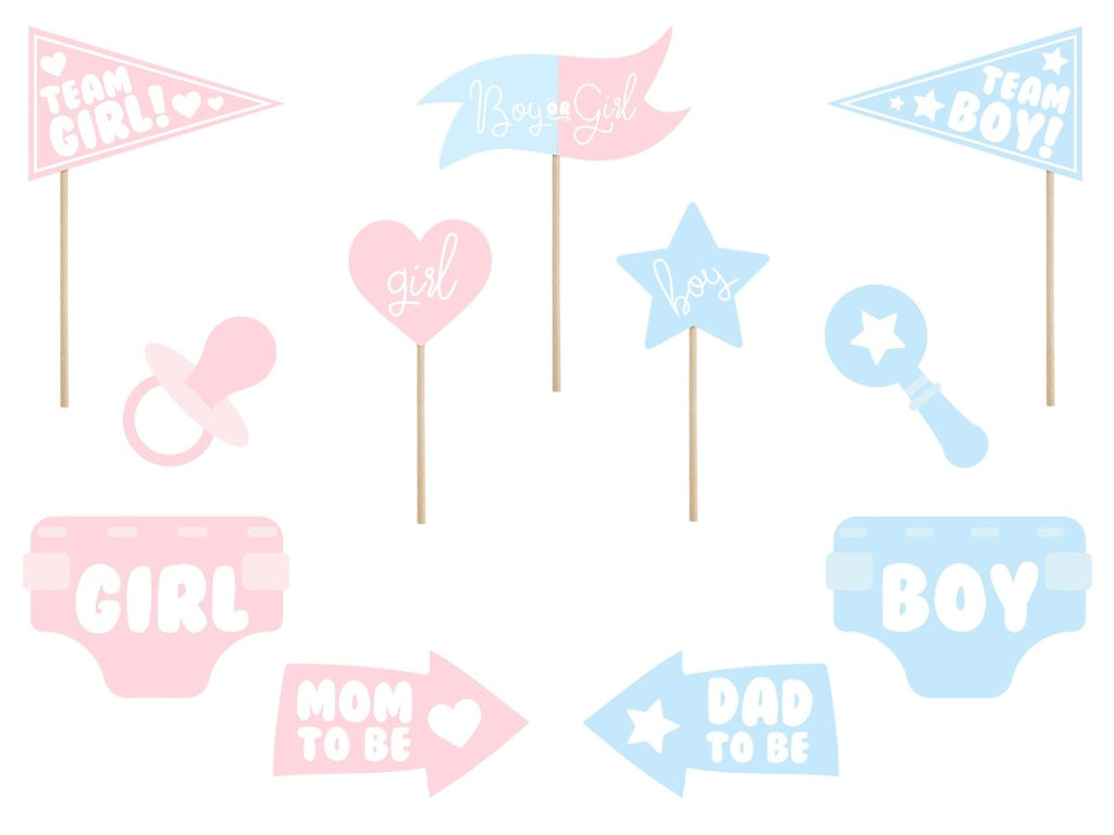 Gender Reveal Party Photo Booth Selfie Set - Photo Booth Set
