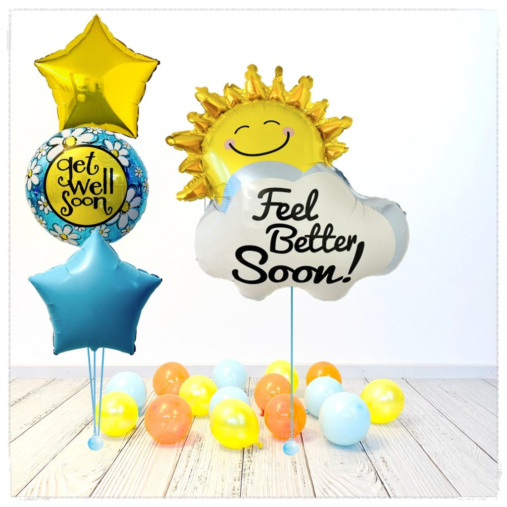 Get well soon - Gute Besserung Ballone Bouquet (mit Helium gefüllt) - Special Bouquet