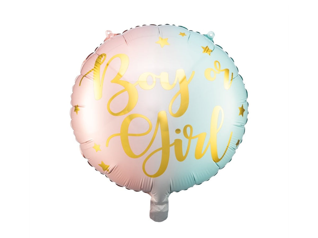 Girl or Boy Ballon (mit Helium gefüllt) - Special message helium rund