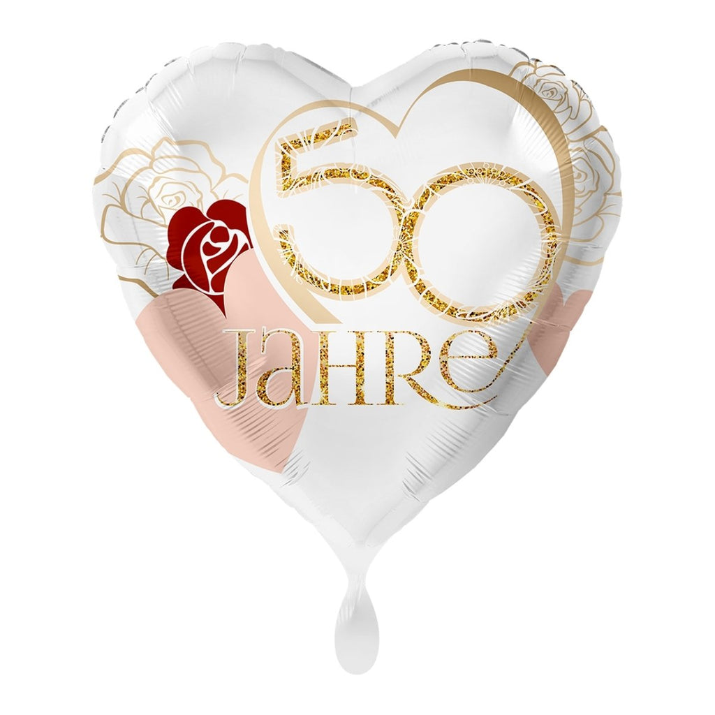 Goldene Hochzeit 50 Jahre Ballon (mit Helium gefüllt) - Herz Ballon helium