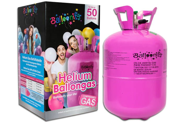 Grosse Einweg Ballon Heliumflasche (für ca. 50 Ballone) - Helium Einweg