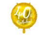 Joyeux anniversaire 40 ballon doré (rempli d'hélium) 