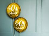 Happy Birthday 40 gold Ballon (mit Helium gefüllt) - Happy Birthday Helium rund