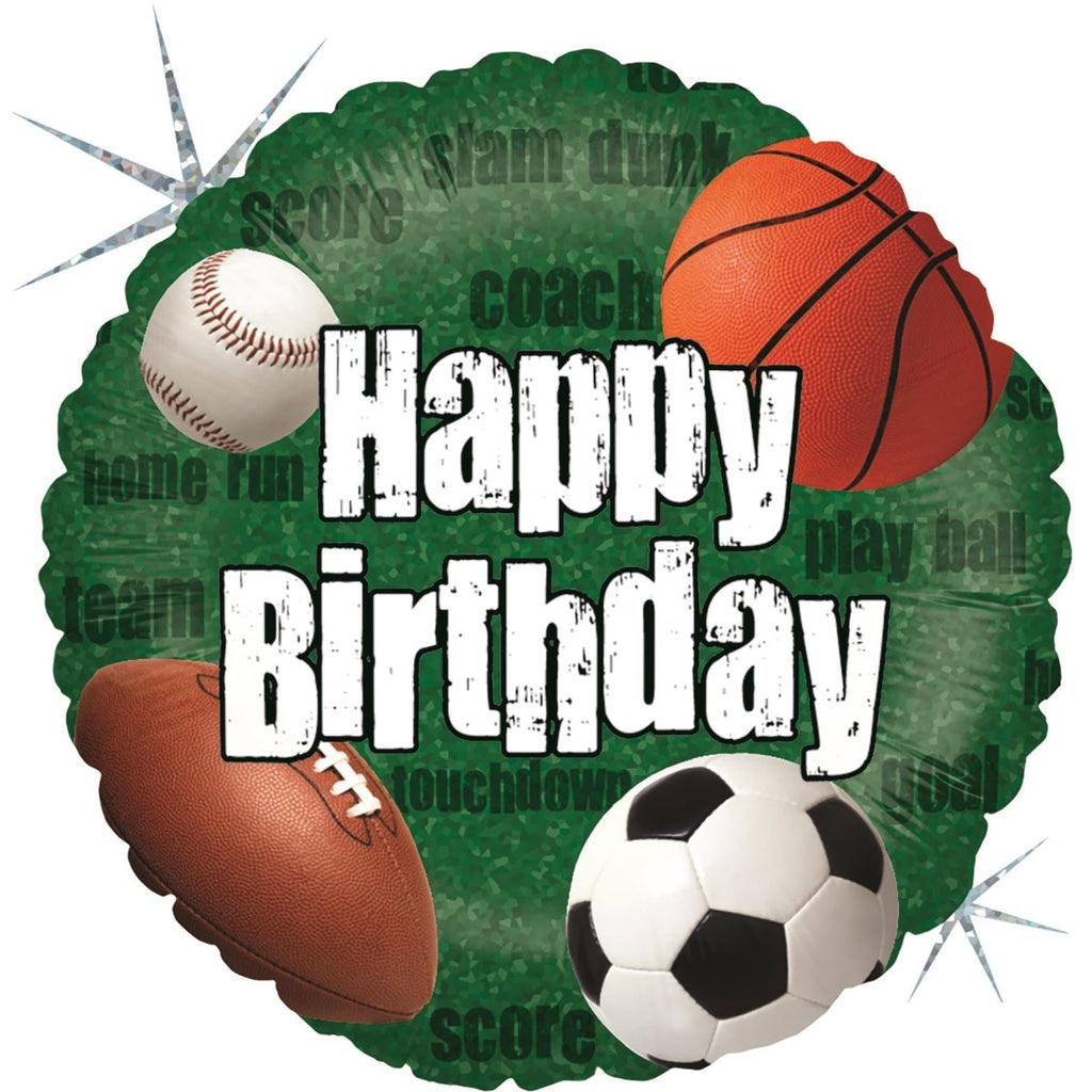 Happy Birthday Basketball Fussball Baseball Rugby Ballon (mit Helium gefüllt) - Supershape helium