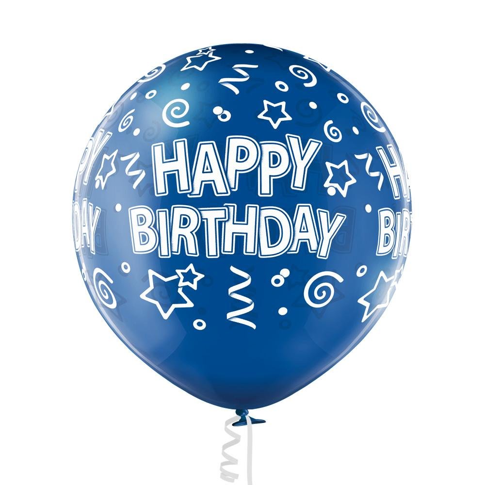 Happy Birthday blau Ballon XL - Latex bedruckt