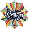 Happy Birthday Colored Star Balloon (Filled With Helium) 