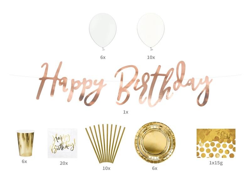 Happy Birthday gold Party Dekoration Set - Party Set