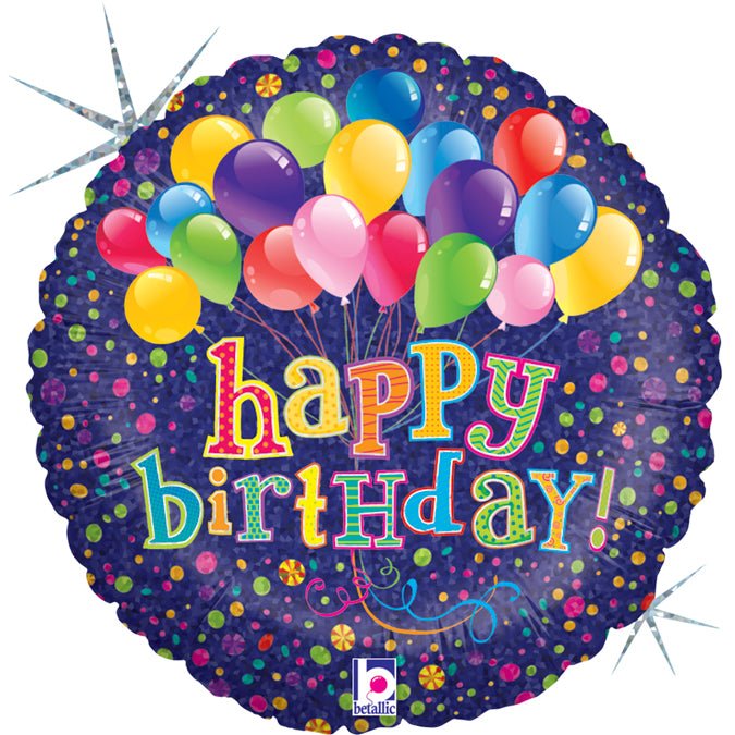 Happy Birthday Luftballons Ballon (mit Helium gefüllt) - Happy Birthday Helium rund