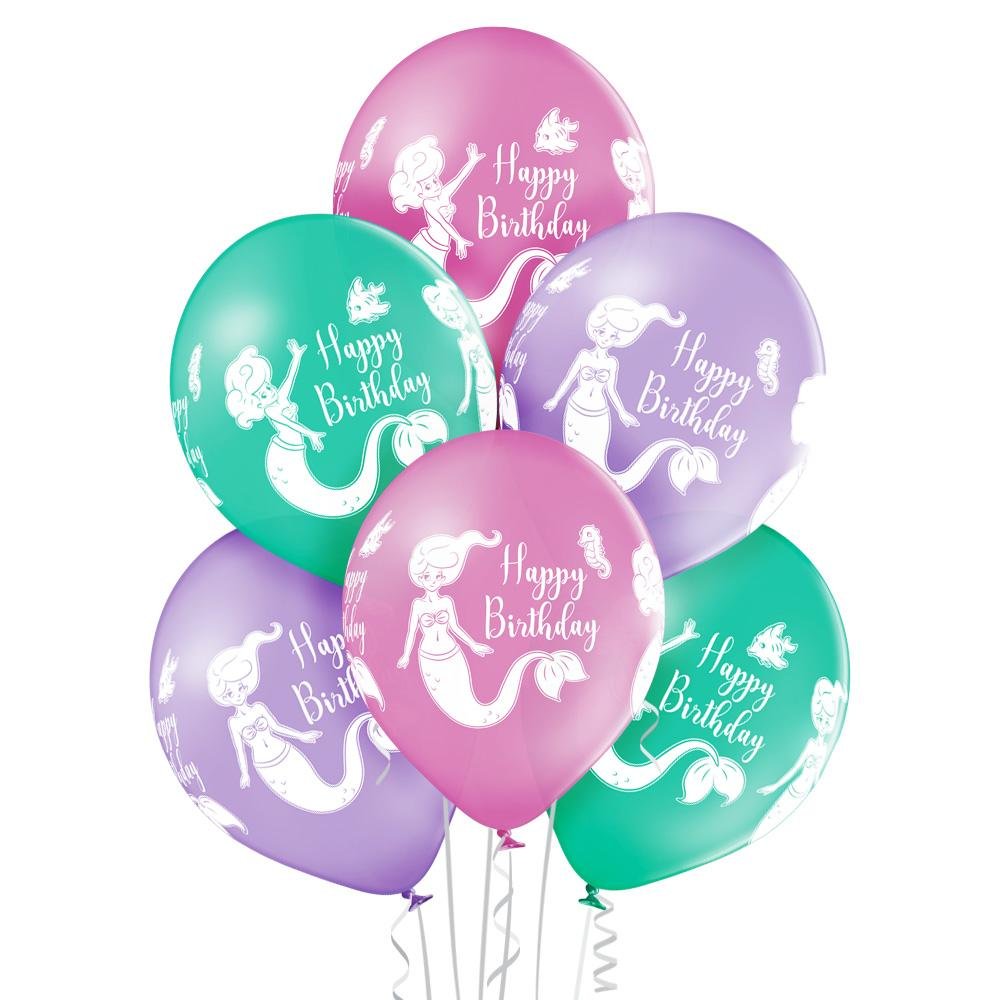 Happy Birthday Meerjungfrau Ballon - Latex bedruckt