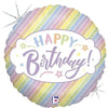 Happy Birthday Pastel Ballon (mit Helium gefüllt)