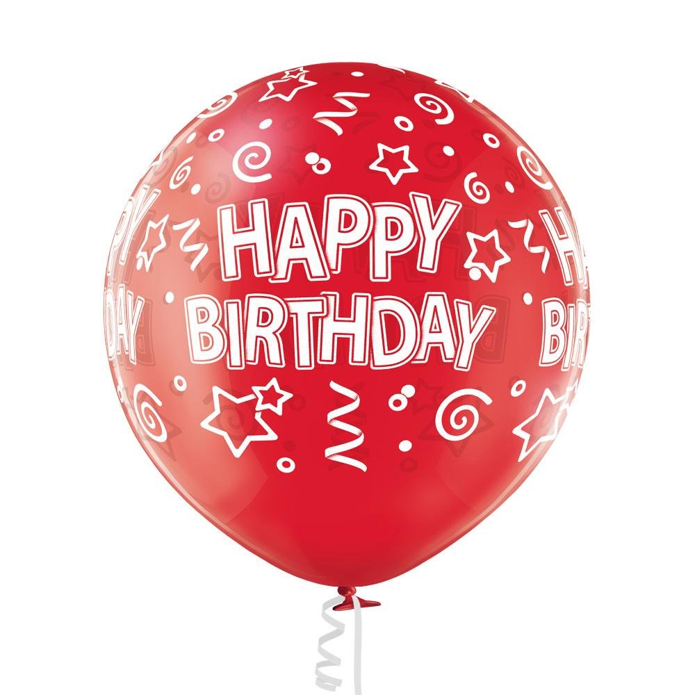 Happy Birthday rot Ballon XL - Latex bedruckt