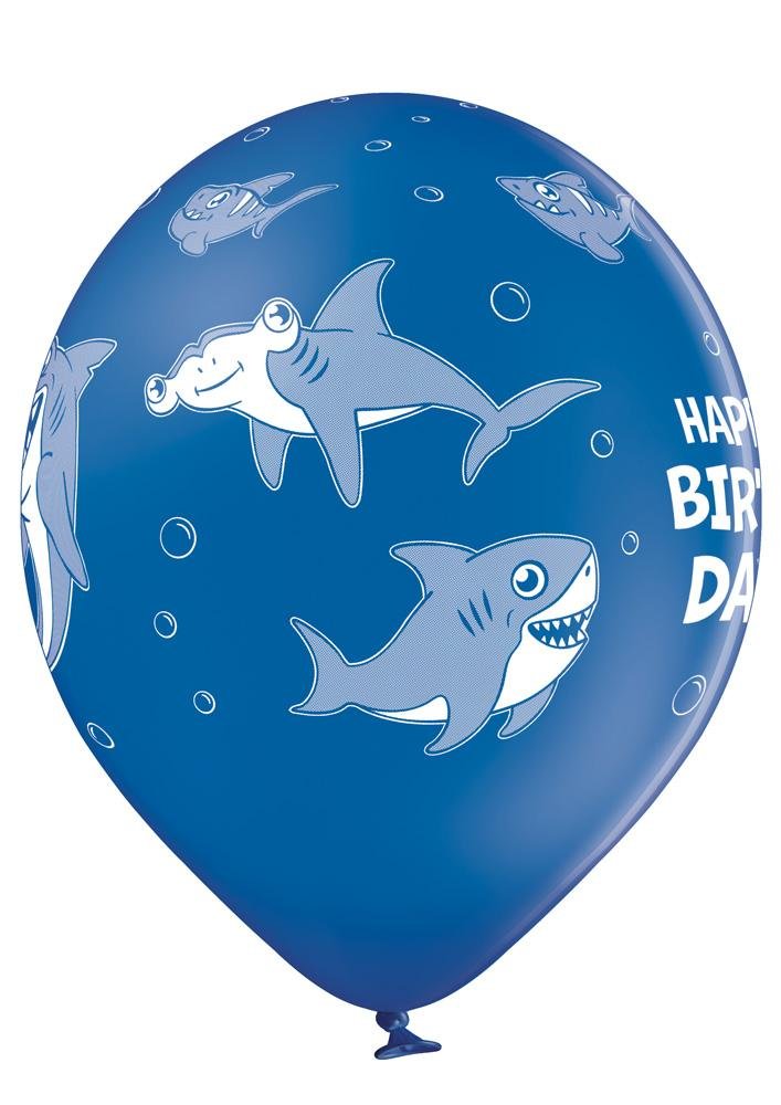 Happy Birthday Shark Ballon - Latex bedruckt