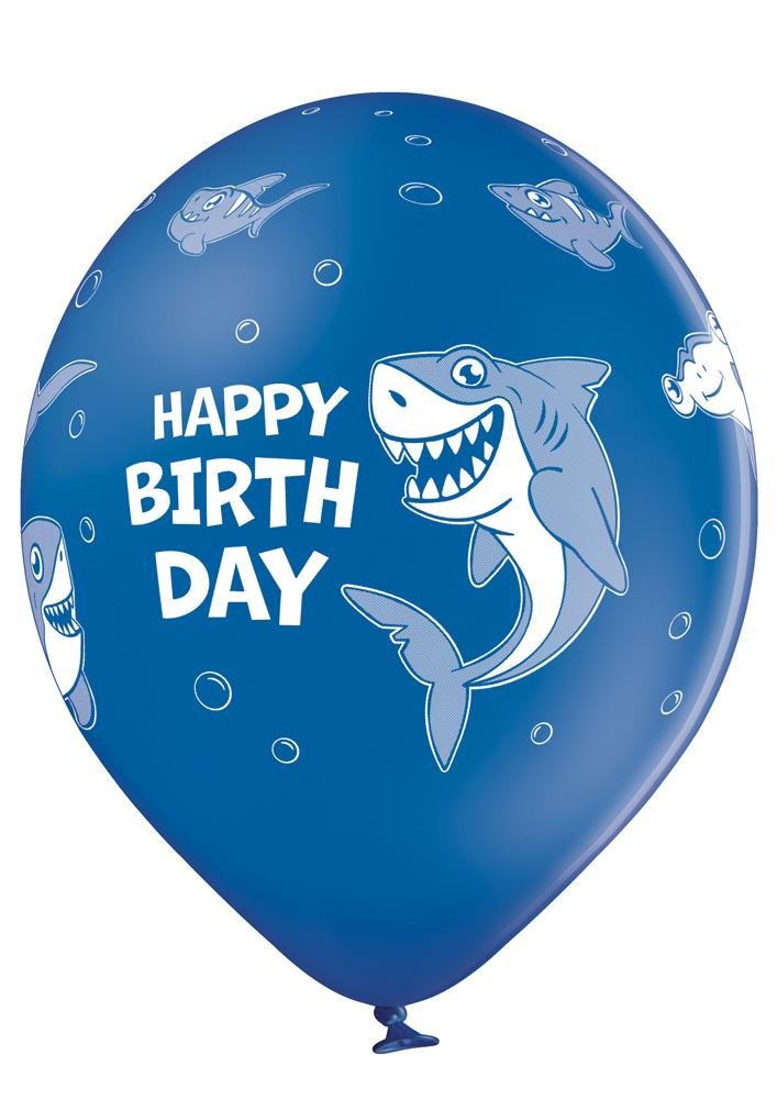 Happy Birthday Shark Ballon - Latex bedruckt