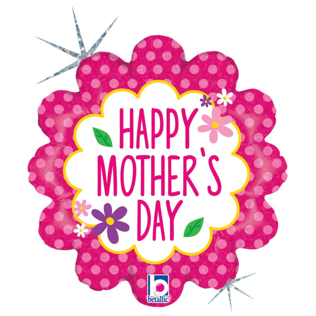 Happy Mother's Day Blumen Ballon (mit Helium gefüllt) - Special message helium rund