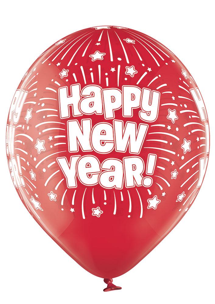 Happy New Year Ballon - Latex bedruckt