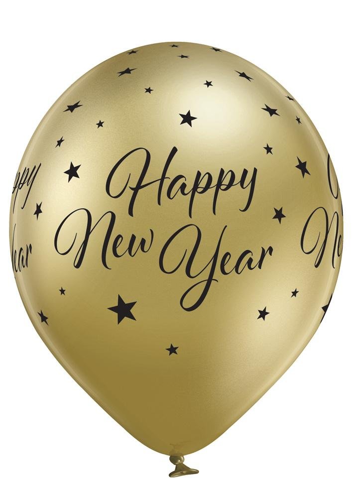 Happy New Year Glossy Ballon - Latex bedruckt