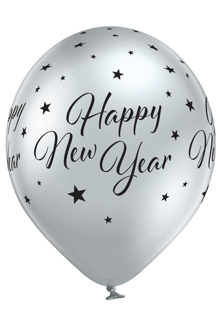 Happy New Year Glossy Ballon - Latex bedruckt