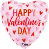 Ballon coeur Happy Valentines Day (rempli d'hélium) 
