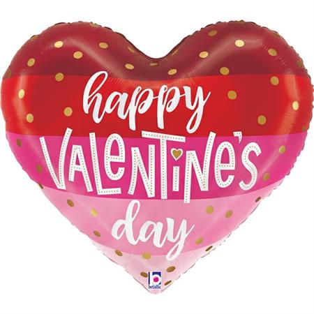 Happy Valentines Day Herz Ballon (mit Helium gefüllt) - Herz Ballon helium