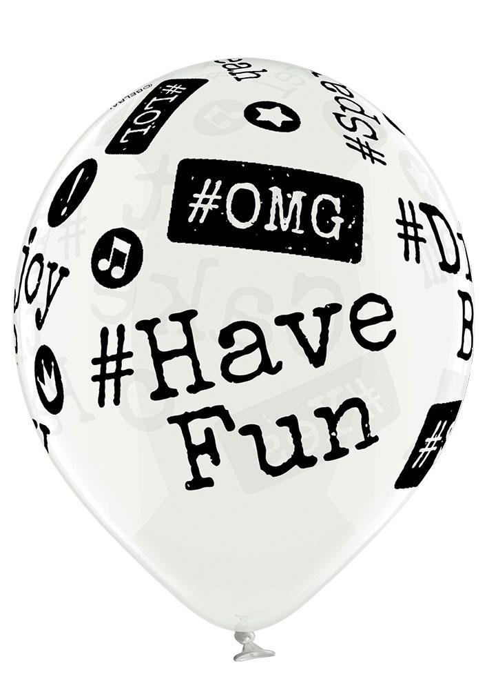 Hashtags Ballon - Latex bedruckt