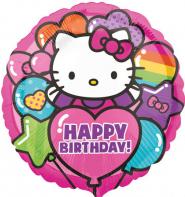 Hello Kitty Happy Birthday Ballon (mit Helium gefüllt) - Happy Birthday Helium rund
