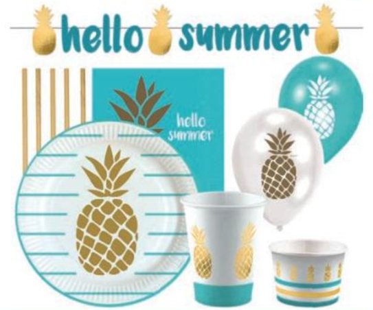 Hello Summer Ananas Dekoration Set - Party Set