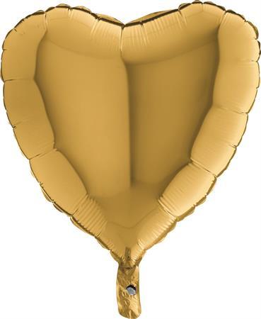 Herz gold Ballon (mit Helium gefüllt) - Herz Ballon helium