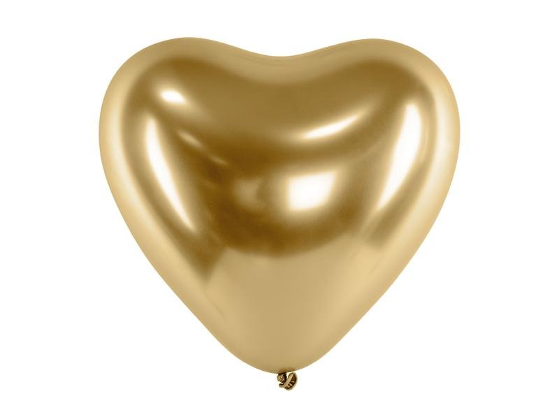 Herz gold glossy Ballon - Latex Ballon Herz