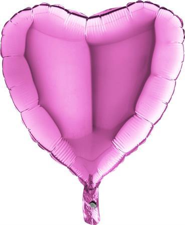 Herz Pink (Fuchsia) Ballon (mit Helium gefüllt) - Herz Ballon helium