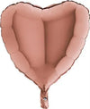 Herz Rosegold Ballon (mit Helium gefüllt)