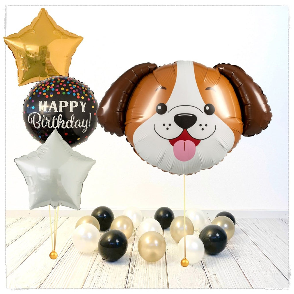 Hund Happy Birthday Ballon Bouquet (mit Helium gefüllt) - Animal Bouquet