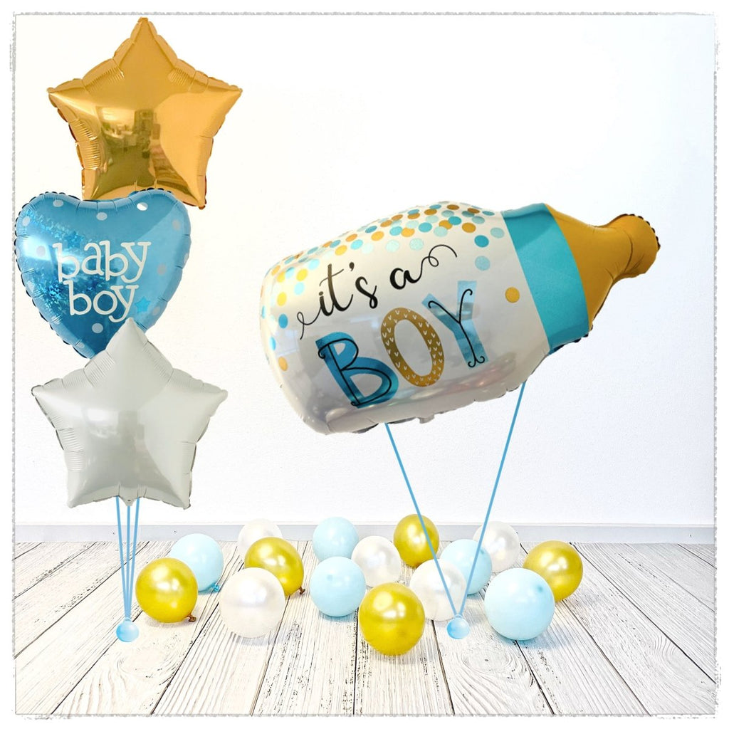 It's a Boy Babyflasche Ballon Bouquet (mit Helium gefüllt) - Baby Shower Bouquet