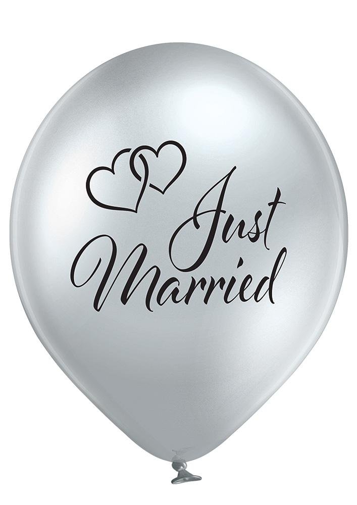 Just Married Glossy Ballon - Latex bedruckt