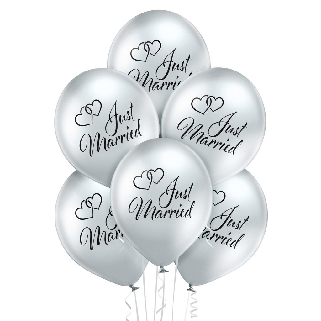 Just Married Glossy Ballon - Latex bedruckt