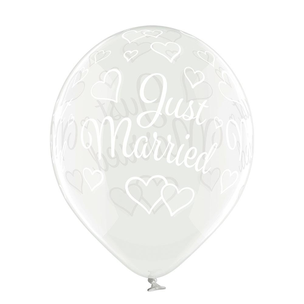 Just Married transparent Ballon - Latex bedruckt