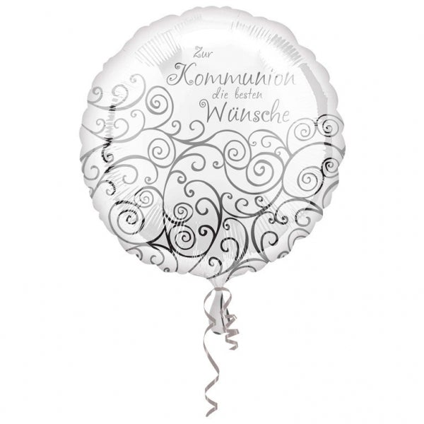 Kommunion Ballon (mit Helium gefüllt) - Herz Ballon helium