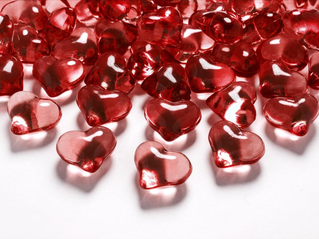 Kristall Herze rot - Dekoration Liebe