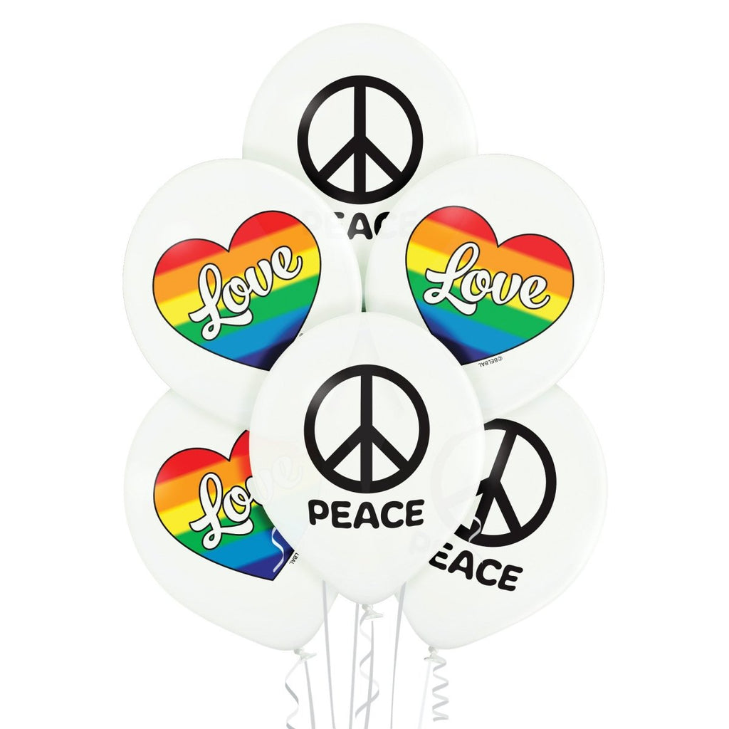 Love and Peace Ballon - Latex bedruckt