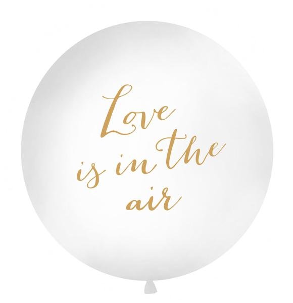 Love is in the air - gold Ballon XXL - Latex bedruckt XL