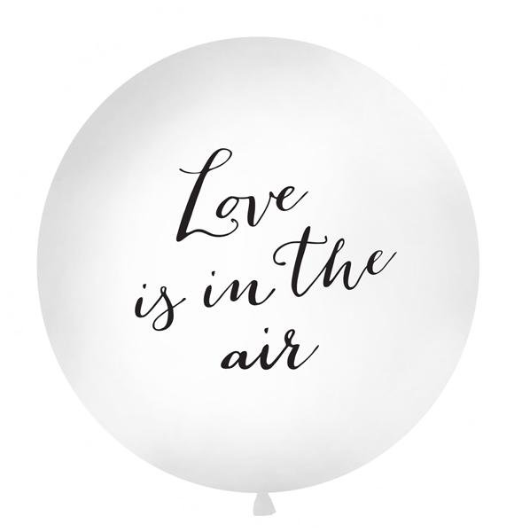 Love is in the air - schwarz Ballon XXL - Latex bedruckt XL