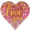 Ballon coeur Love You (rempli d'hélium) 
