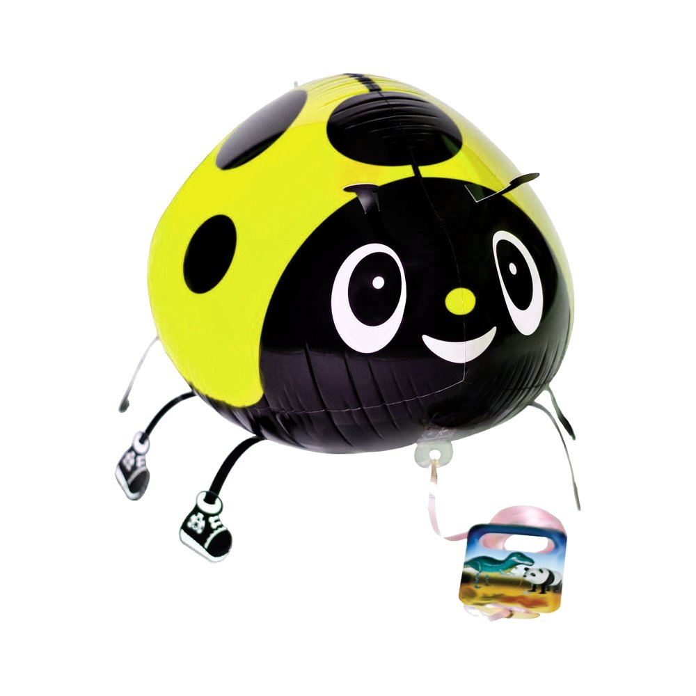 Marienkäfer - Ladybug gelb Walker Ballon (mit Helium gefüllt) - Supershape helium