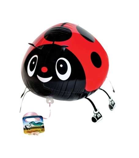 Marienkäfer - Ladybug Walker Ballon (mit Helium gefüllt) - Supershape helium