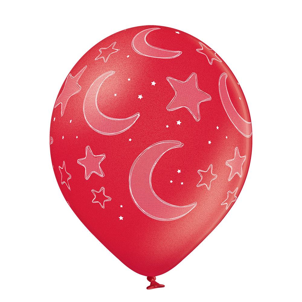 Mond und Sterne Ballon - Latex bedruckt