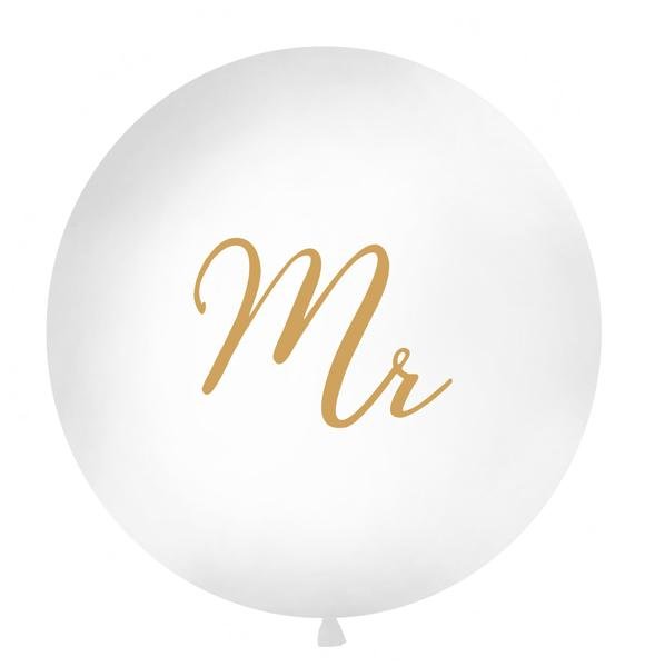 Mr - Mister - gold Ballon XXL - Latex bedruckt XL